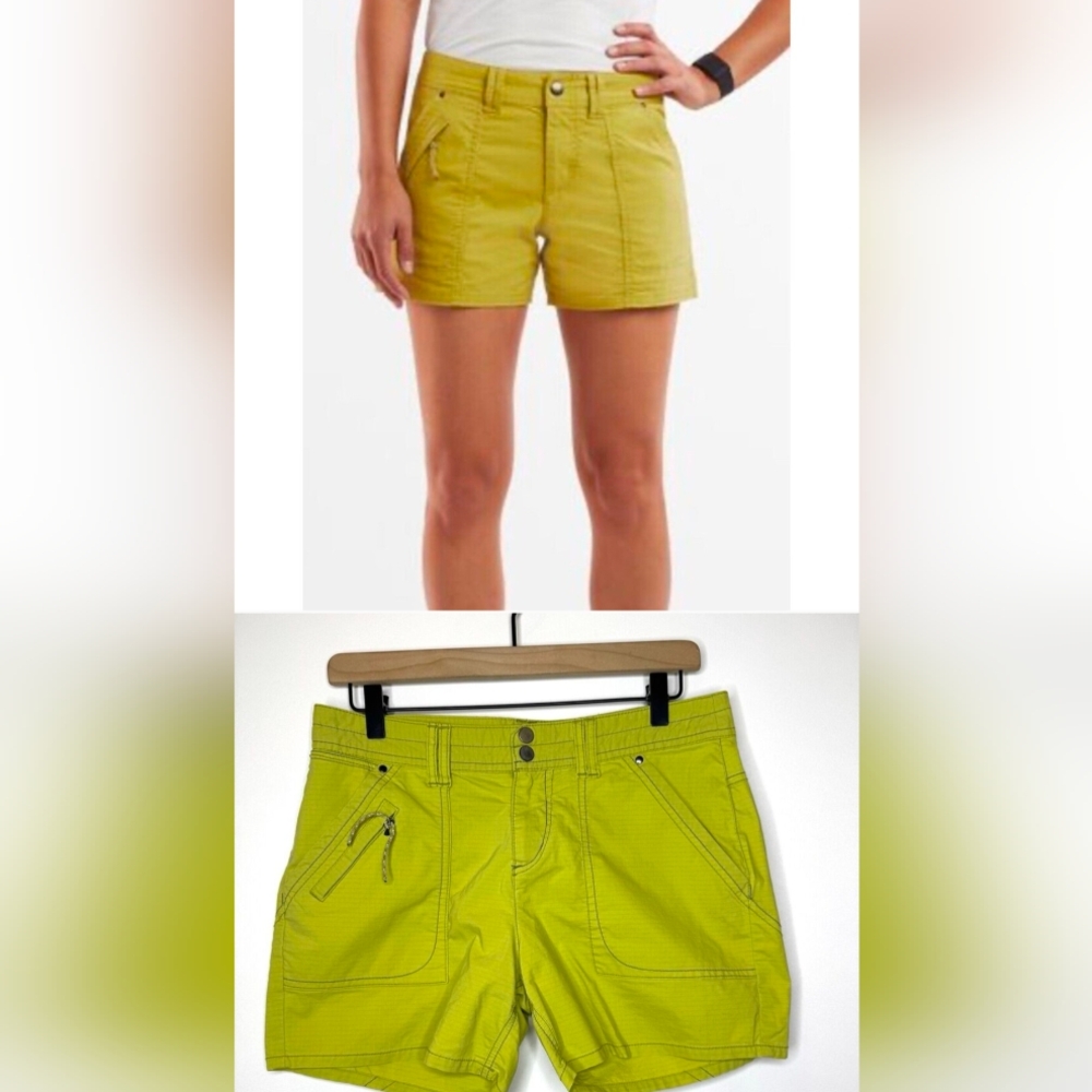 Title Nine Women’s Shorts Lime Green Clamber 4.5" Hiking Outdoor Athletic Sz 6